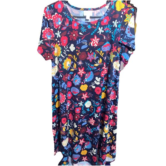 Lularoe Womens Carly Dress Size Small Multicolored Floral Pattern - Picture 1 of 3